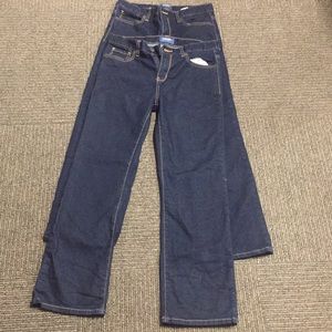 2 pairs dark wash Old Navy straight leg jeans
